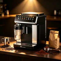 Cafetera Automática Inteligente Anbolife con Pre-infusión, Pantalla Táctil, Tanque de Leche Integrado, Molinillo Cónico, WiFi, OEM