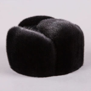 秋冬メンズ本革アビエイターハットフルミンクファー暖かい耳保護キャップスポーツパーティー用 - Product Image 3