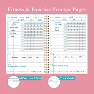 Customized Spiral <strong>Fitness</strong> Journal Workout <strong>Planner</strong> for Men &amp; Women A5 Sturdy Workout Log Book to Track Gym &amp; Home - Product Image 4
