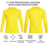 Haut de protection solaire personnalisé pour enfants UPF 50, manches longues, séchage rapide, pour garçons et filles, en spandex et polyester