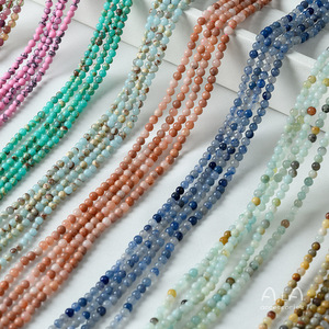 Perles en vrac de 3 mm en Agate Naturelle, <span class=keywords><strong>Jade</strong></span>, Turquoise, Tourmaline pour la fabrication de bijoux, bracelets et colliers faits main - Fournitures de bijouterie Jinhua - Product Image 5