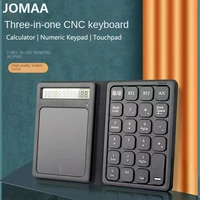 Kalkulator DF003C 3 in 1 dengan Keypad Numerik, Touchpad, Keyboard Mini Plastik Portabel USB 3.0 Nirkabel untuk Akuntansi