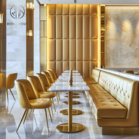 Canapé d'angle incurvé en marbre rond pour café, restaurant, mobilier de restauration, chaise et table