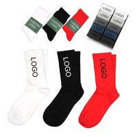 Haute élasticité 100% coton Designer chaussettes boîte emballage SustainableLogo équipage mode chaussettes de sport hommes athlétique chaussettes personnalisées