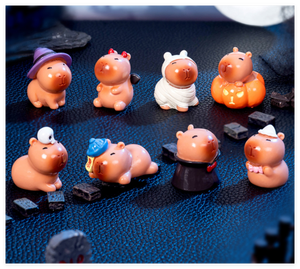Trang trí sân vườn phim hoạt hình Halloween ma bí ngô ma cà rồng xác ướp Phù Thủy Mũ capybara nhựa động vật Mini Dollhouse phụ kiện Kid đồ chơi - Product Image 3