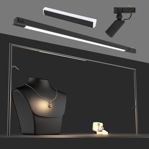 Mini 1-3W 24V <span class=keywords><strong>LED</strong></span> Glas vitrine für Schmuck Fern gesteuertes magnetisches Schienen licht 3000K Farbe für Kitchen Home Hotel - Product Image 1