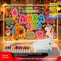 Tablette d'écriture transparente effaçable en acrylique avec LED RGB, affichage de messages personnalisés pour enfants