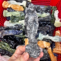 Figuras Talladas de la Diosa Hécate con Cráneos de Perro en Cristal Natural, Cristales Curativos de Cuarzo para Decoración y Brujería, Venta al Por Mayor