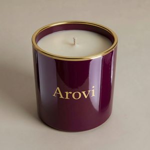 Arovi - Bougie parfumée de luxe en cire de soja naturelle, pot en verre rouge, écologique, parfum d'intérieur, cadeau, étiquette privée, personnalisation haut de gamme - Product Image 3
