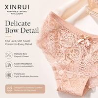 Braguitas de bikini sexys de encaje floral de talle bajo para mujer, ropa interior transpirable de nailon y elastano, suave y elástica, venta al por mayor OEM