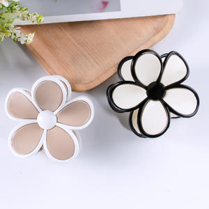2026 Neue Blumenförmige Plastik-Haarspangen Haarclips Ornament Haifischklammer Einfache Fünfblättrige Blumen-Haaraccessoires - Product Image 4