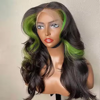 Perruque Lace Front sans colle cheveux humains Highlight 13x4 perruques Body Wave Lace Front colorées Honey Blonde Green HD perruques pour femmes