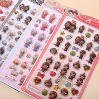 Pegatinas Epoxi de Dibujos Animados Estilo Japonés, Lindas, Impermeables y Transparentes, Ideales para Papelería y Regalos Infantiles, Venta al Por Mayor