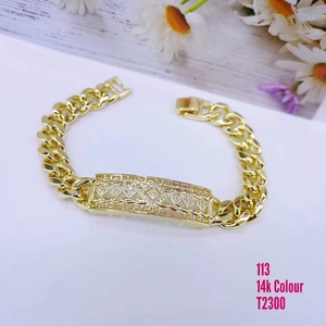 เครื่องประดับแฟชั่นซูปิง 1113 สีทอง 14k สไตล์อิตาลี สร้อยข้อมือแบบตัวล็อคแบบนาฬิกา สำหรับสุภาพสตรี - Product Image 4