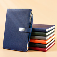 Ensemble de carnet de notes d'affaires de luxe en cuir PU A5 avec logo personnalisé, coffret cadeau avec stylo et clé USB