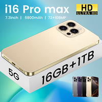 Éxito de Ventas I16 Pro Max: Teléfono Inteligente Android con 16 GB + 1 TB, Pantalla de Alta Definición de 7.3 Pulgadas, Soporte para Doble SIM