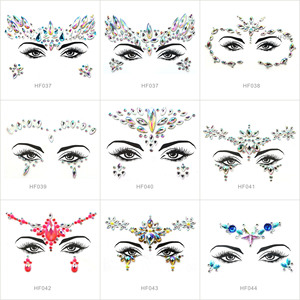 Tatouages temporaires personnalisés pour le visage, motif sirène, bijoux 3D, autocollants de tatouage en cristal, strass scintillants, pour fêtes et festivals - Product Image 5