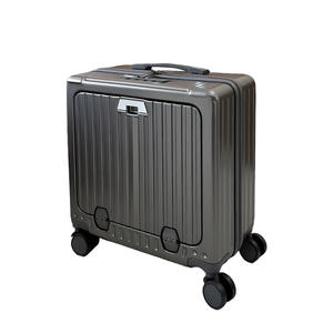 Valise à roulettes M14 à ouverture frontale 18 pouces avec serrure, pour voyages d'affaires, couleur unie, unisexe - Product Image 2