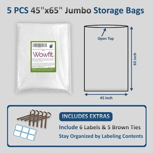 กระเป๋าเก็บของขนาดใหญ่ Wowfit 45x65 นิ้ว แบบใส กันน้ำ ทนทาน สำหรับคลุมเก้าอี้และกระเป๋าเดินทาง - Product Image 2