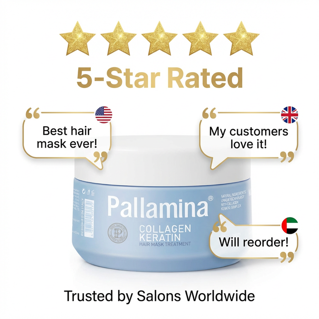 Pallamina Bulk Professional Keratin Hair Smoothing Treatment Collagen Mask to Restore Damaged Split Ends