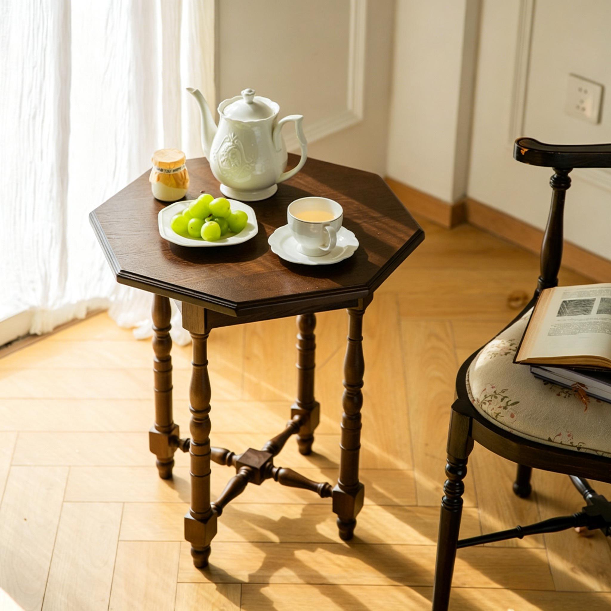 octagon side table【mix】 In Stock Octagon Side Table Nordic Style Premium Travertine