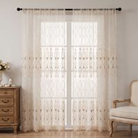 COSENNATUR Rideaux Voilages Brodés Baroque de Luxe à Passe-Tringle Or Champagne pour Salon Chambre Vente en Gros