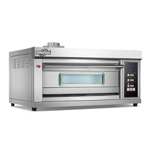 Commercial Bakery Equipment 1 Deck 2 Trays Electric Pizza Oven Industrial Cake Bread Bakery Gas Oven