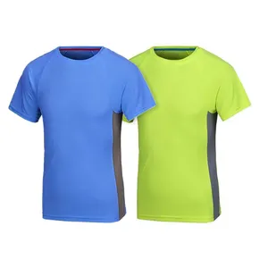 पॉलिएस्टर कपास 180gsm त्वरित सूखी यूनिसेक्स टी शर्ट पुरुषों की लघु आस्तीन ठोस स्वेटर Crewneck खेल चुनाव पदोन्नति टी शर्ट