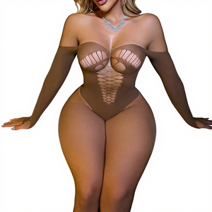 <span class=keywords><strong>Bikini</strong></span> sexy à épaules dénudées, une pièce, sous-vêtements, haut tube à manches longues, perspective, tentation, <span class=keywords><strong>bas</strong></span> ajourés, vêtements en filet, nylon ODM - Product Image 1