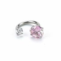 Cincin tindik titanium ASTM F136 bentuk U ganda CZ, ukuran M0.9, ulir dalam, untuk hidung, telinga, dan hiasan lobus telinga, perhiasan untuk pemakaian sehari-hari.