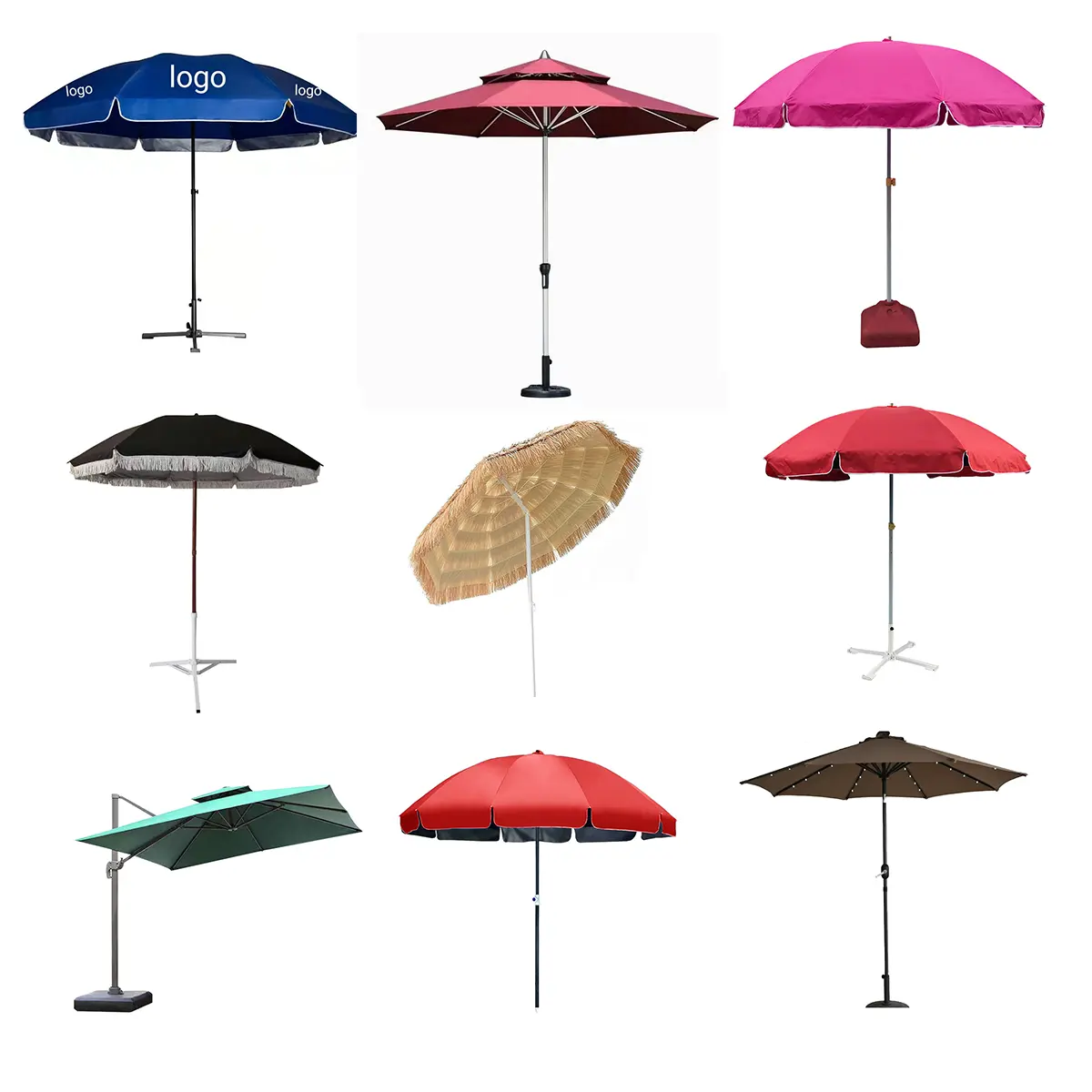 Parasol de plage, de jardin, de Patio et de Base, imperméable, de haute qualité, avec Logo personnalisé