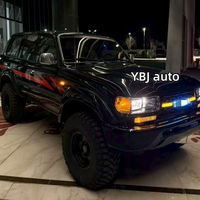Accessoires de voiture YBJ, calandre de pare-chocs avant avec LED, Land Cruiser FJ80 1990-1997 LC80, style GR modifié, calandre avant LC80