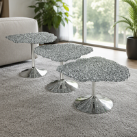 Table d'appoint Cloud Nesting de luxe italienne, plateau en polycarbonate, base en acier, style minimaliste moderne, table basse décorative