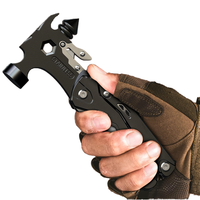 Marteau de poche 19-en-1 avec mini marteau à griffes multifonctionnel de survie Kit comprenant une pince et un tournevis