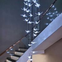 Ensemble de 10 luminaires en forme de colombe de la paix, pour décoration de mariage, plafond, éclairage en acrylique en forme d'oiseau, lustre, décoration de scène