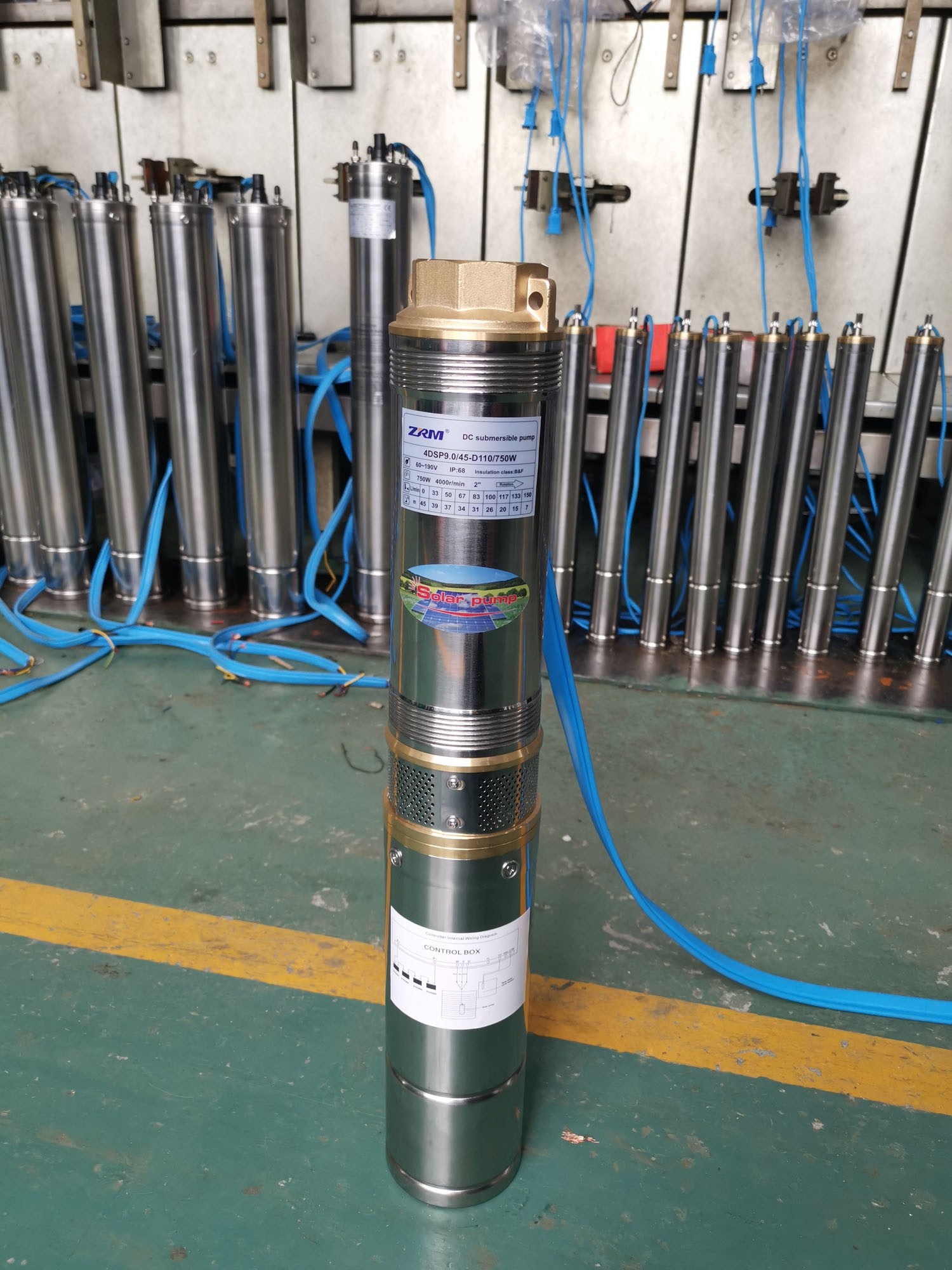 48 В, 500 Вт, водяной насос из нержавеющей стали на солнечной энергии с крыльчаткой POM