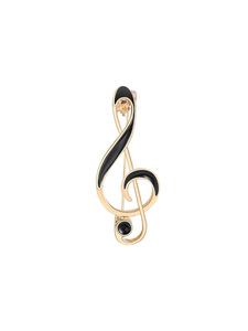 Broche de Lujo con Perlas y Nota Musical Tridimensional, Chapado en Oro, para Mujer - Product Image 5