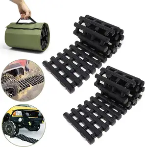 Car Traction Tracks Mats TPR Tire Recovery Track Pad Roll Vehicle Tyre Traction Boards Tire Ladder Track Grabber Auto Emergency