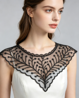 Ruban de dentelle en maille brodée de 7 cm, motif feuille et branche, pour vêtements, robes, textiles de maison, DIY, luxe, fantaisie, traditionnel