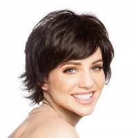 Nouvelle perruque synthétique européenne et américaine en fibre haute température, bouclée et frisée, avec ondulations profondes et boucles françaises, transparente, cheveux courts bouclés