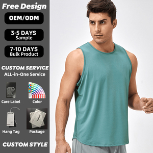 <b>Men's</b> High Quality Breathable Athletic Tank Tops Custom Fitness Gym Workout Running Sports <b>Vest</b> - Product Image 1