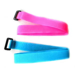 Assorted Colors Hook And Loop Nylon Strap With Plastic Buckle 25mm 1 Inch Wide