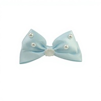 Barrettes à cheveux élégantes en satin avec nœud perlé et coquillage, accessoires mignons pour filles