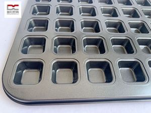 Bandeja antiadherente de acero al carbono para hornear mini muffins cuadrados con 48 cavidades, tipo Brownie Bites, ecológica y multicapa. - Product Image 5