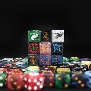 Moule <span class=keywords><strong>de</strong></span> dés polyédriques colorés <span class=keywords><strong>de</strong></span> 16 mm pour DND, impression en usine, acrylique <span class=keywords><strong>gratuit</strong></span>, dés en résine faits à la main personnalisés, cube D6 pour jeu <span class=keywords><strong>de</strong></span> table - Product Image 1