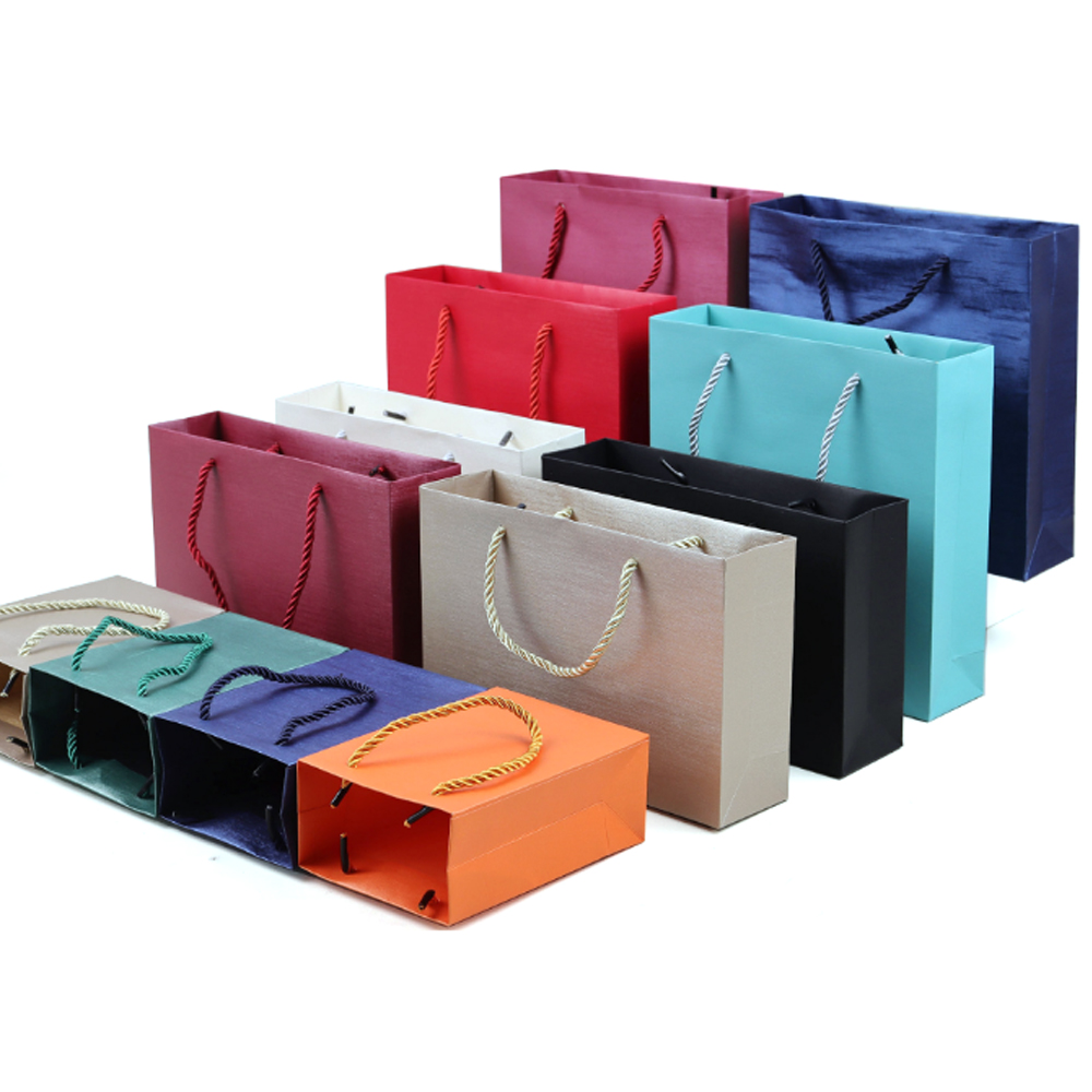 Custom Luxury Jewelry Packaging Bags Personalized Shopping Paper Bags with Logo Custom Gift Bags Thick Textured Small Packaging