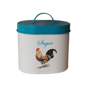 3PCS Sugar Tea Coffee <strong>Canisters</strong> <strong>Set</strong> Galvanized Power Coated Metal <strong>Canister</strong> <strong>Set</strong> - Product Image 5