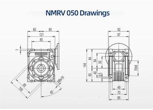 NMRV 50, Oran 15:1 Sonsuz Dişli Kutulu Hız Düşürücü, Yüksek Kaliteli Alüminyum Alaşımlı - Product Image 3