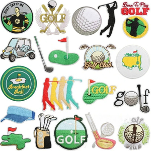 Dessin animé Golf Club broderie Patch autocollant chapeau de soleil Zhang <span class=keywords><strong>Zai</strong></span> cours vêtements ordinateur décoratif tissé fer sur feutre tissu - Product Image 1