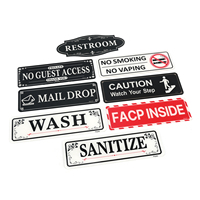 Panneau d'avertissement multifonction personnalisé en acrylique, panneau d'information mural intérieur en plastique, plaque d'information de sécurité pour toilettes, panneau en plastique